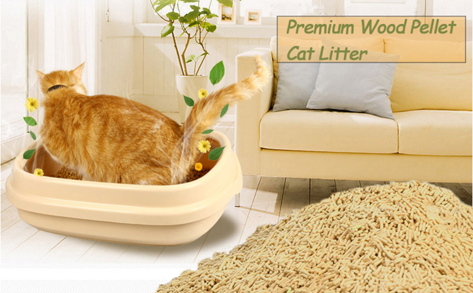 Large 30L Natural Cat and Kitten Litter Wood Pellets Ultra Absorbent