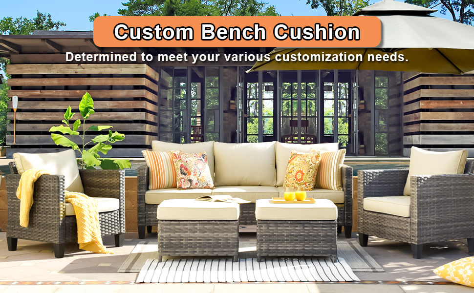 Custom Bench Cushion Outdoor, Personalized Size Waterproof Bench Seat