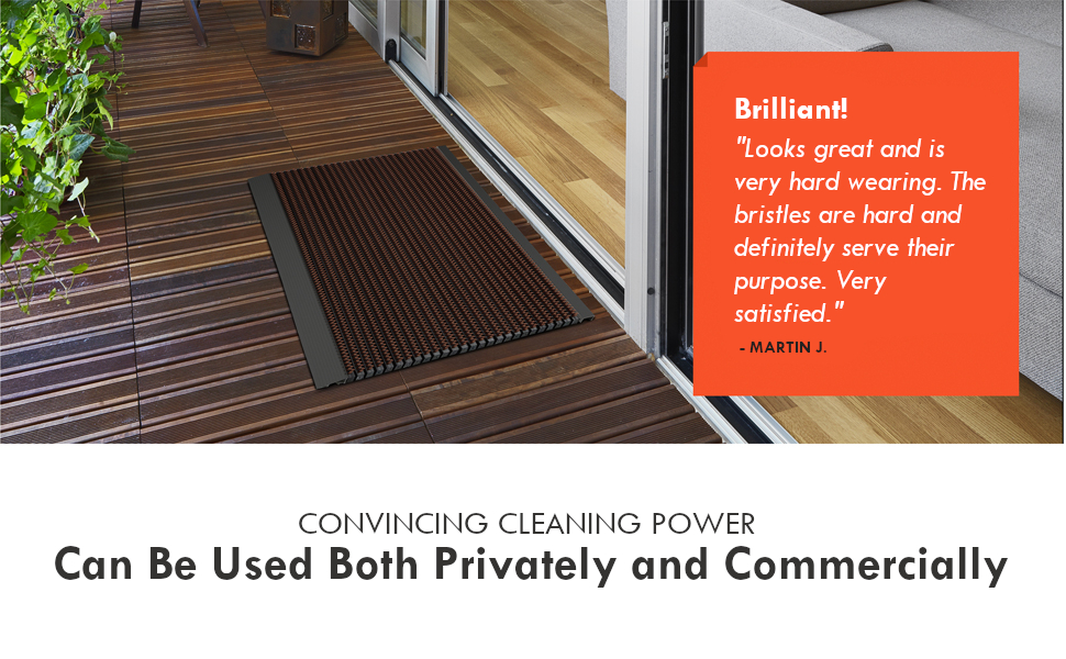 Power Brush Door Mat, Dirt Trapper Mat Scraping Bristle Door Mat (Brown