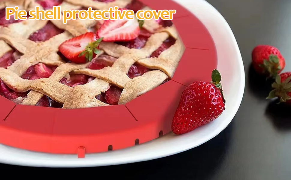 Adjustable Pie Crust Shield 2Pcs/Set, Silicone Pie Protectors Bake