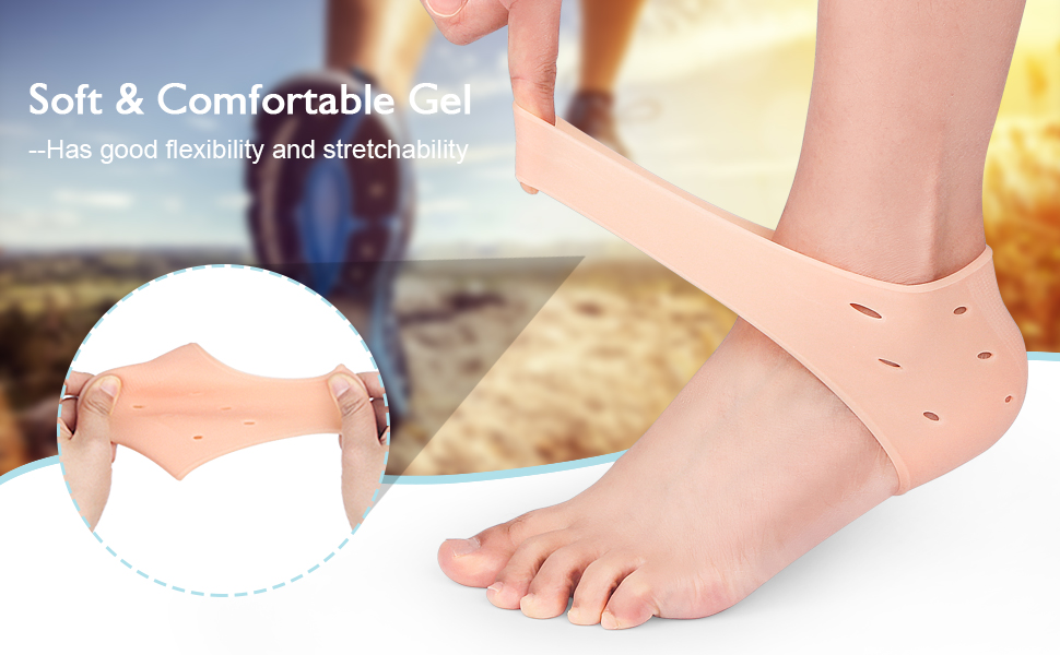 heel protector silicone gel heel pad for socks women pain relief men liner cups moisture