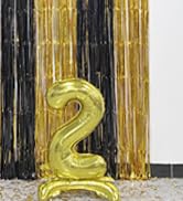 Gold Tinsel Backdrop Party Decorations, Melsan 3.2 x 8 ft Foil Fringe Curtains Party Backdrop for...