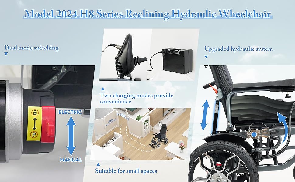 MIHAYO 25 Miles Travel Range Reclining Electric Wheelchair