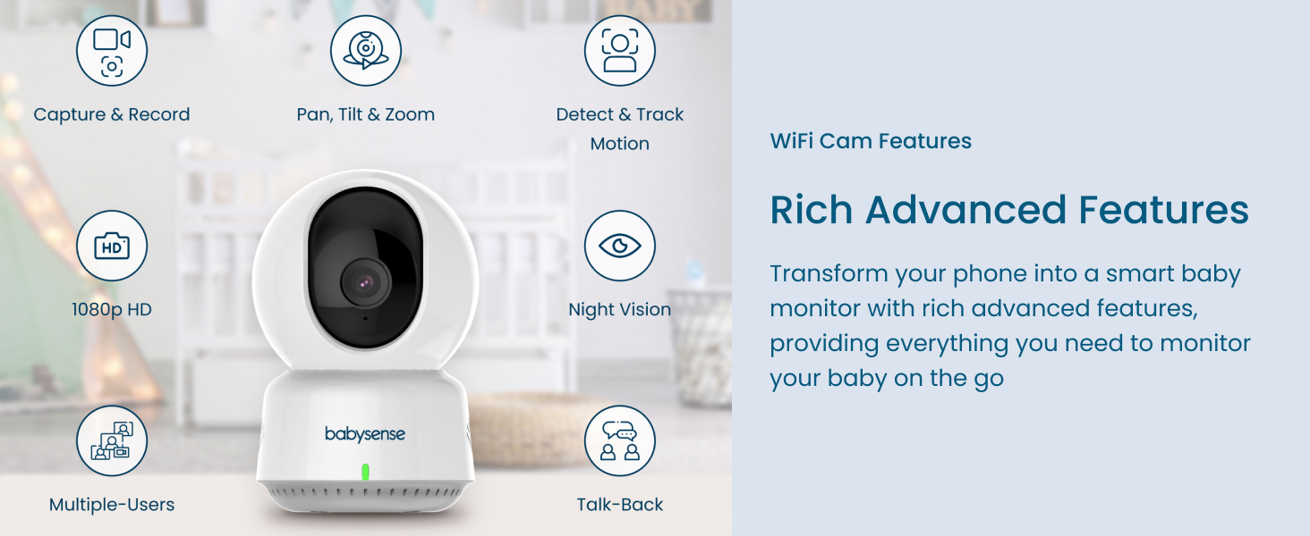 Babysense HD Video Baby Monitor Bundle Full HD 1080p WiFi