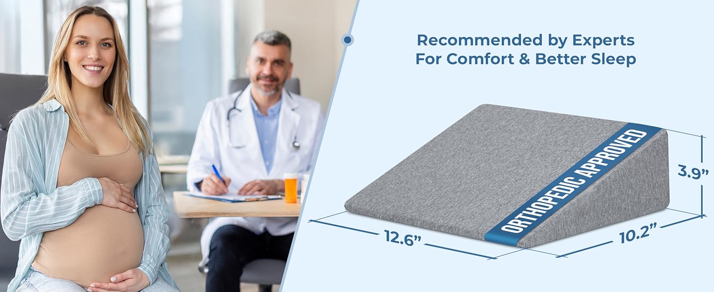 Knee Pillow for Side Sleepers - Pregnancy & Back Pain Relief - Wedge Cushion for Side Sleeping