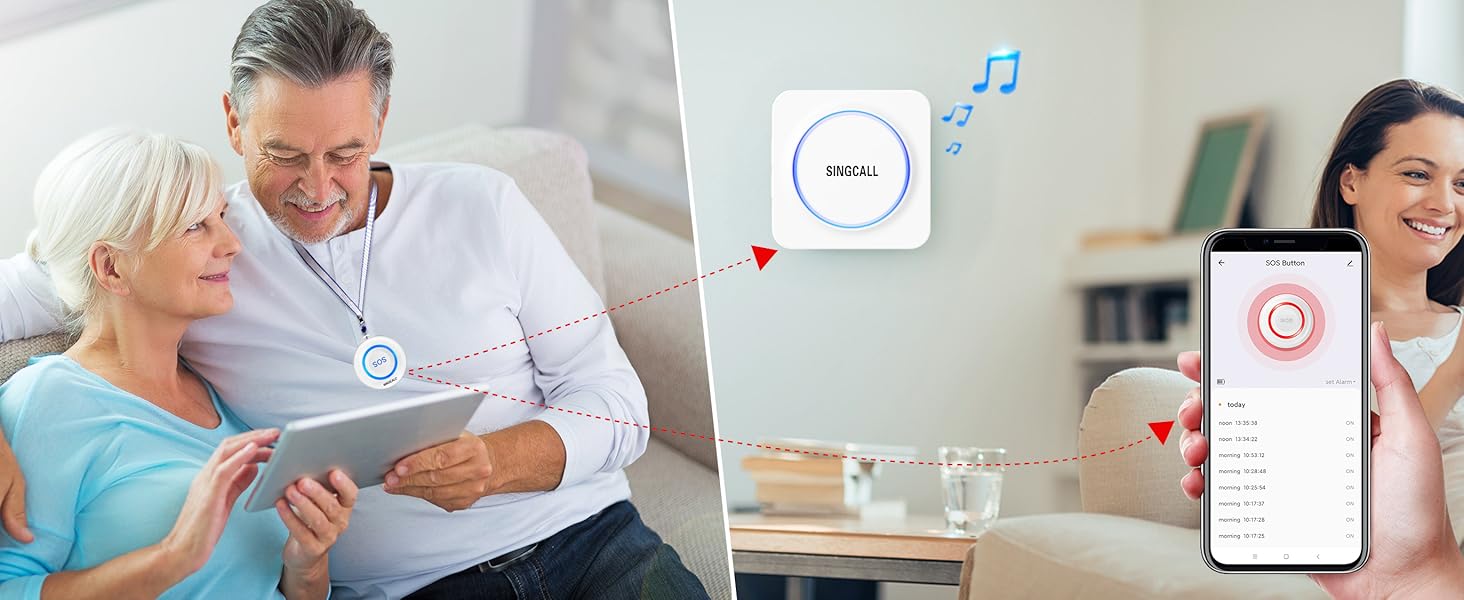SINGCALL Tuya WiFi Smart SOS caregiver calling system