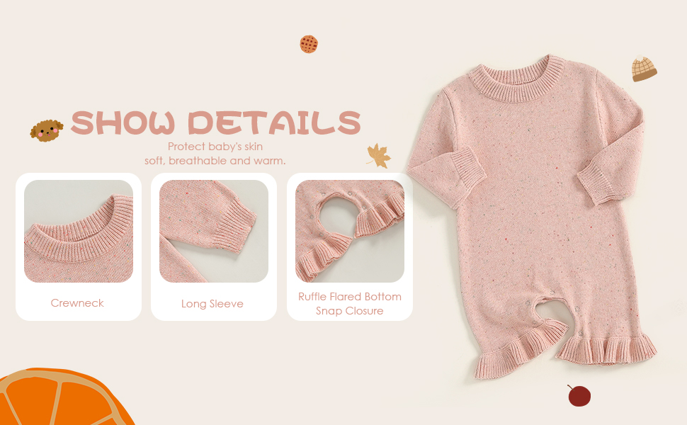 Crewneck Sweater One Piece Outfit for Baby Girls