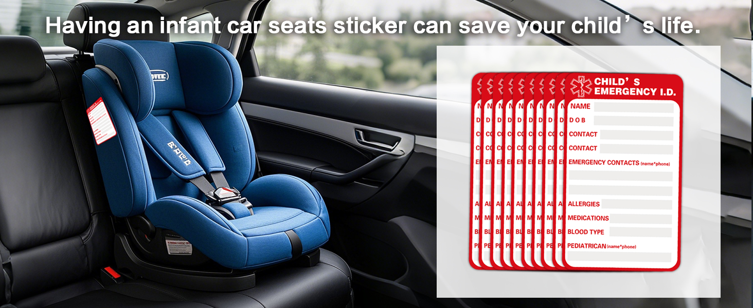 Car medical information sticker