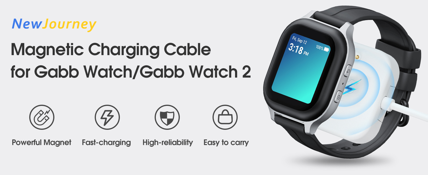 NewJourney for Gabb Watch Charger with 3.28 FT Cable (Black) Cell Phones & Accessories
