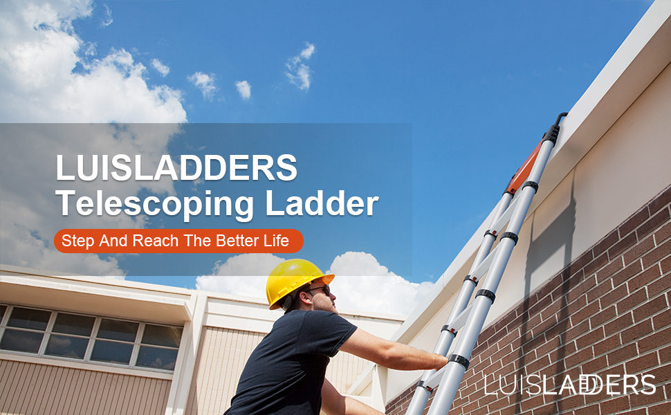 LUISLADDERS Aluminum Telescoping Ladder Telescopic Extension Ladder