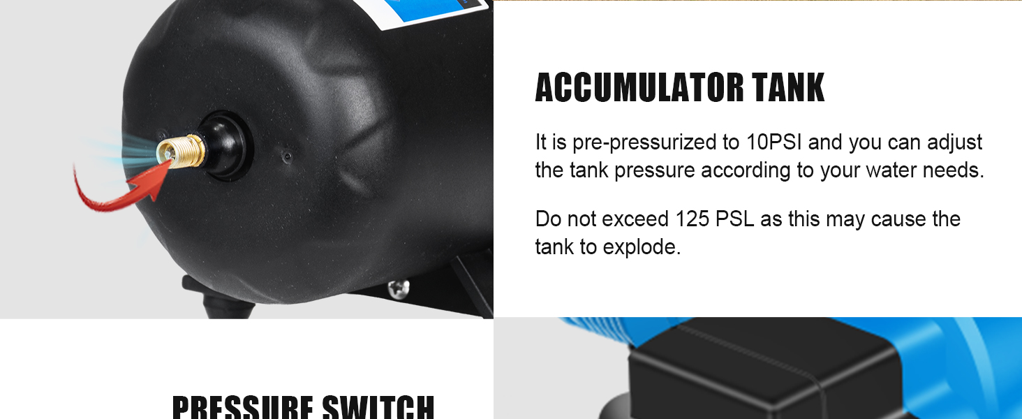 rv water accumulator tank