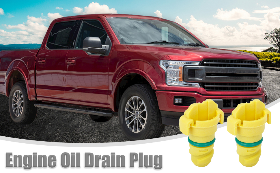 ACROPIX Engine Oil Drain Plug Fit for for Ford F150 Pack of 2 Yellow