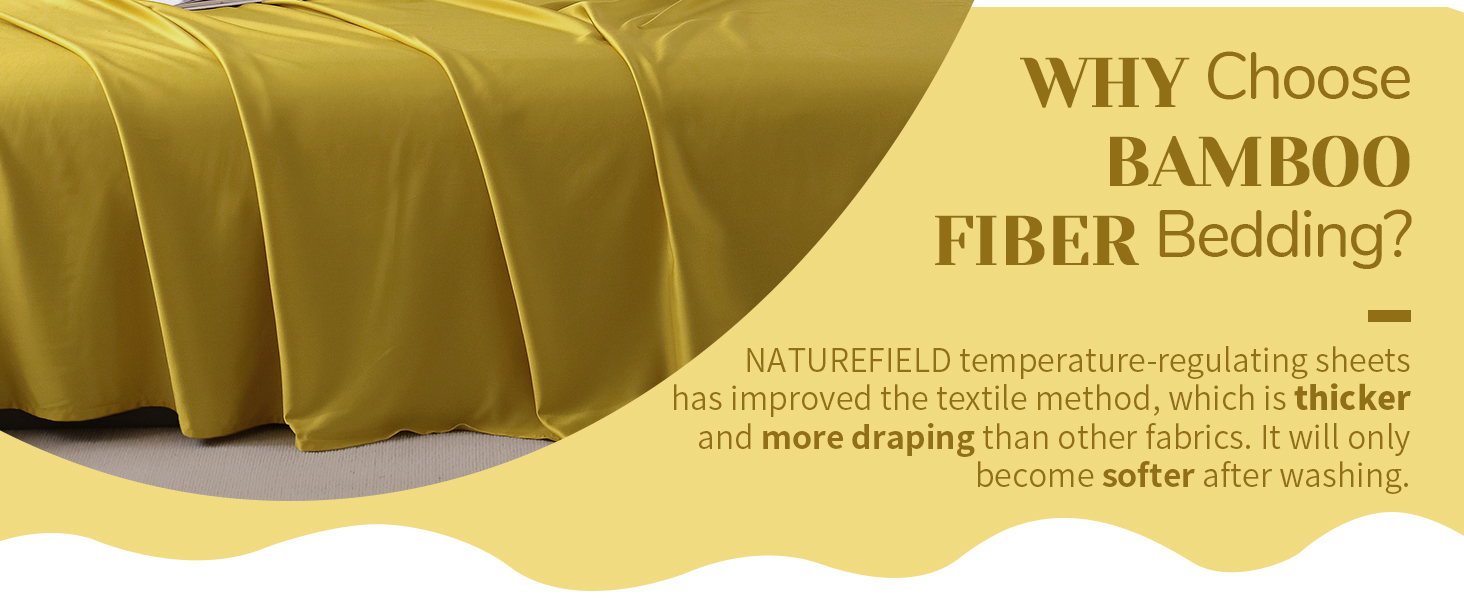 NATUREFIELD Luxury 100 Bamboo Bed Sheets Set, Split King
