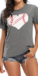 Baseball Heart T-Shirt Cute Graphic Tee