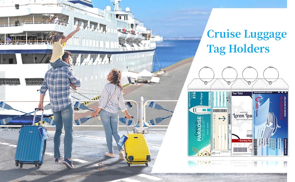 Cruise Luggage Tags, 8 Pack Cruise Luggage Tag Holder for Royal Caribbean, Celeb... 6 Cruise Luggage Tags 1