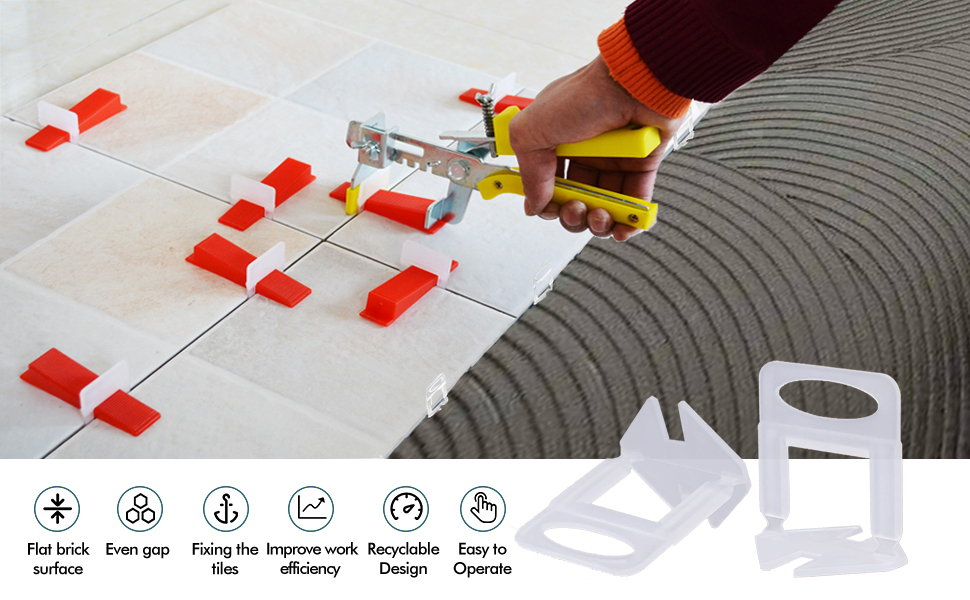 Tile Leveling System Clips 1/16" Tile Leveler Clips 1.5mm 2000 Pcs DIY