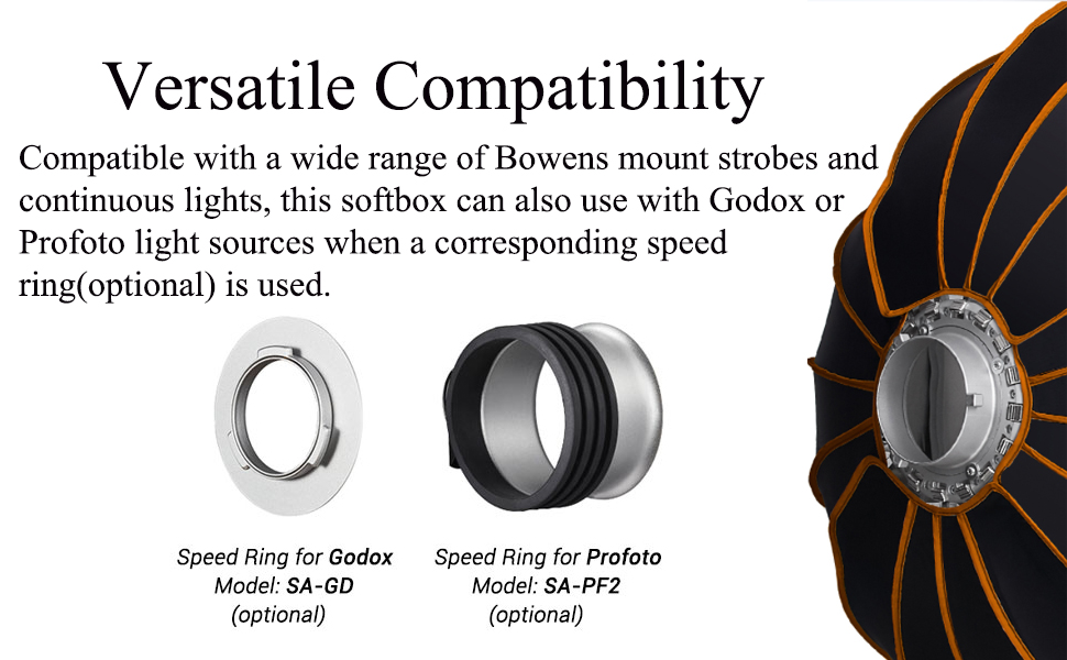 GODOX QR-P70 27.5 inch / 70cm Parabolic Softbox Bowens Mount, Quick Release Parabolic Softbox