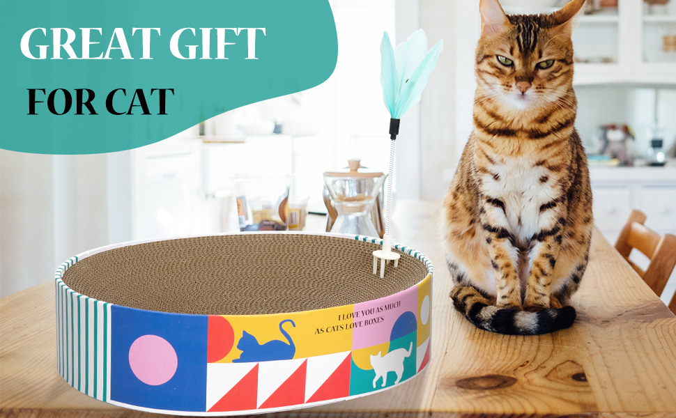 Cat Scratcher Cardboard 2in1 Oval Cat Scratcher Bed for