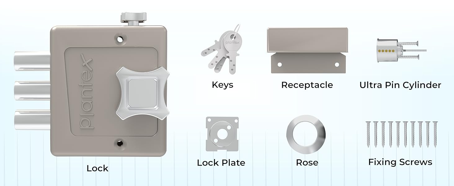 heavy duty deadbolt lock rim lock set jimmy proof trio lock
