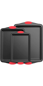 6-Piece;Nonstick;Bakeware;Baking Tray;Baking Pan;Cookie Sheet;Loaf Muffin Round;Muffin;Carbon;