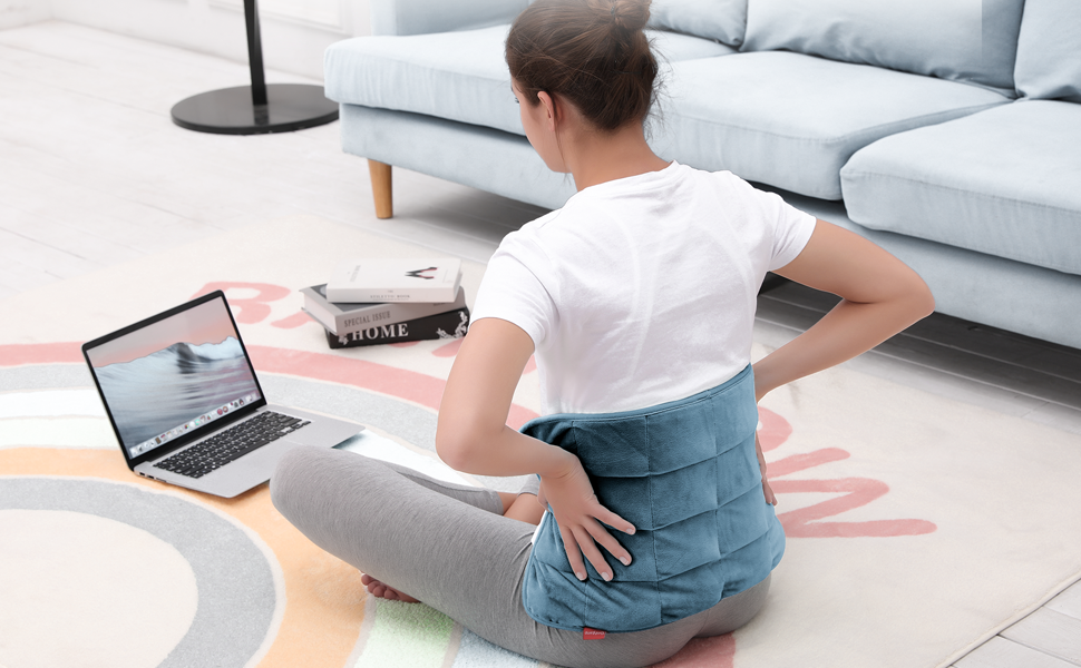 Comfytemp Full Weighted Heating Pad for Back Pain & Cramps