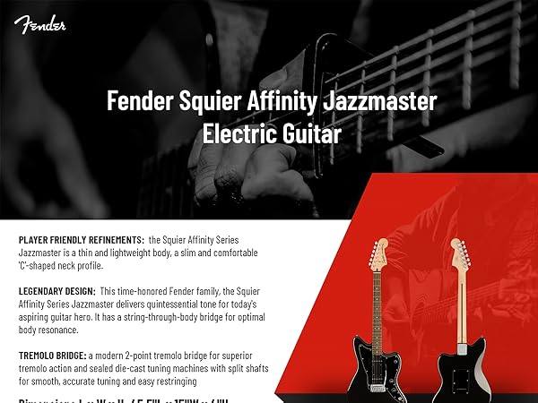 SQUIER AFFINITY JAZZ MASTER ブラック Squier Affinity Series Jazzmaster Electric Guitar - Metallic