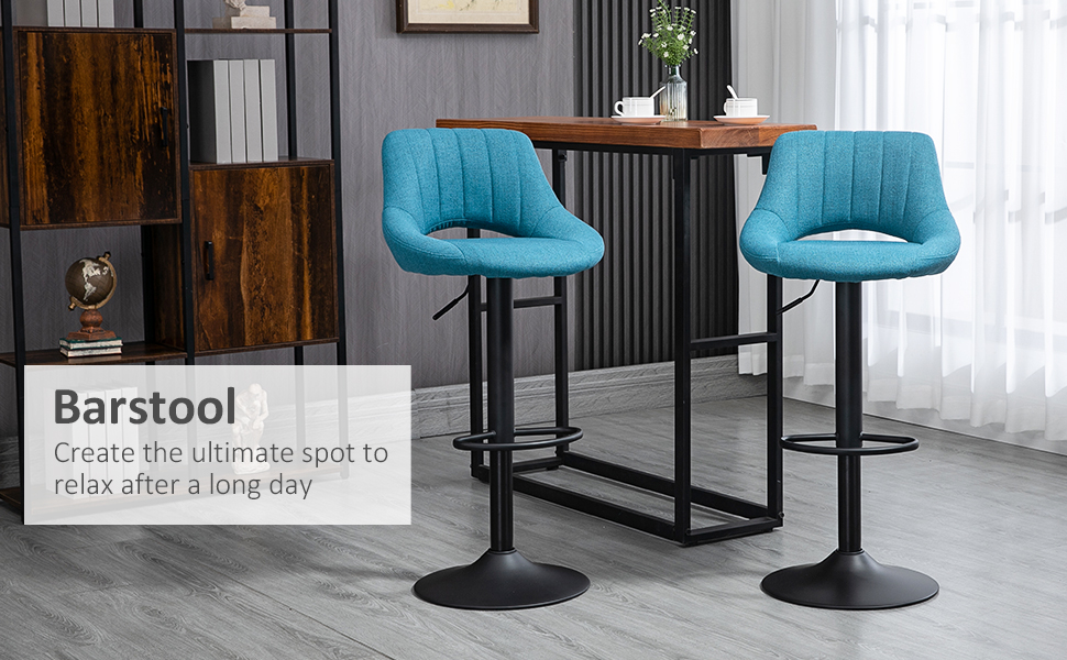 Bar Stools Set of 2, Swivel Counter Height Barstools with