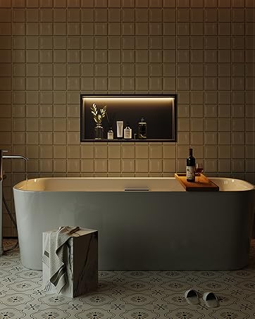 shower niche with led light