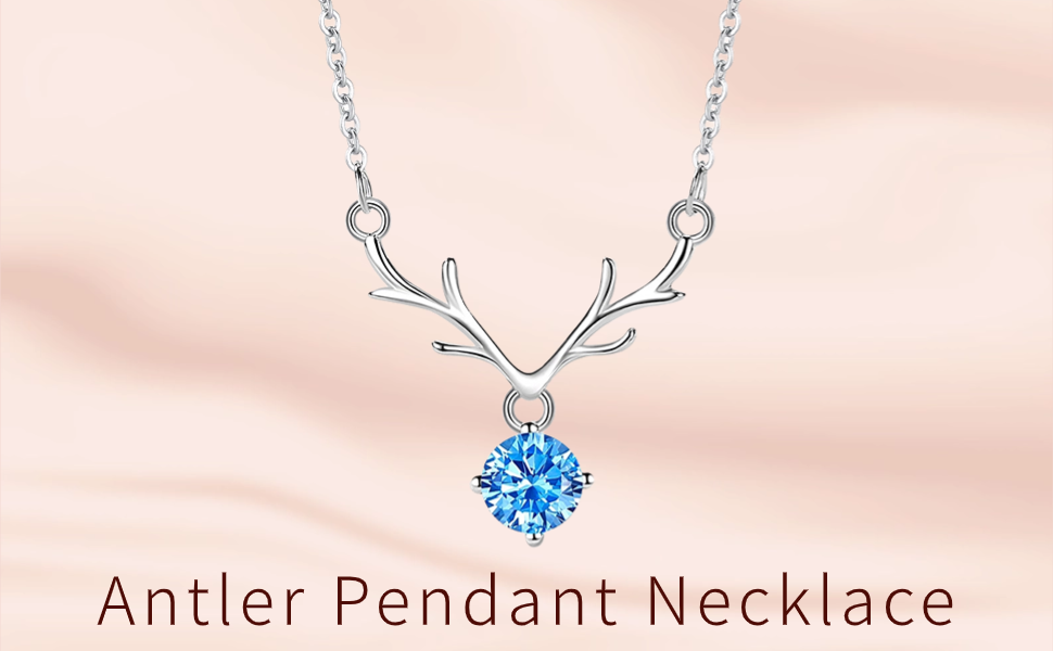 Antler necklace,women's silver jewelry,fashionable,elegant design,gift necklace,925 sterling silver