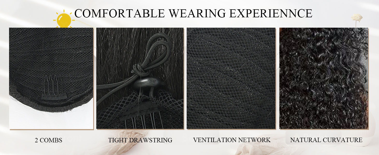 Brown Ponytail Kinky Ponytail Extension