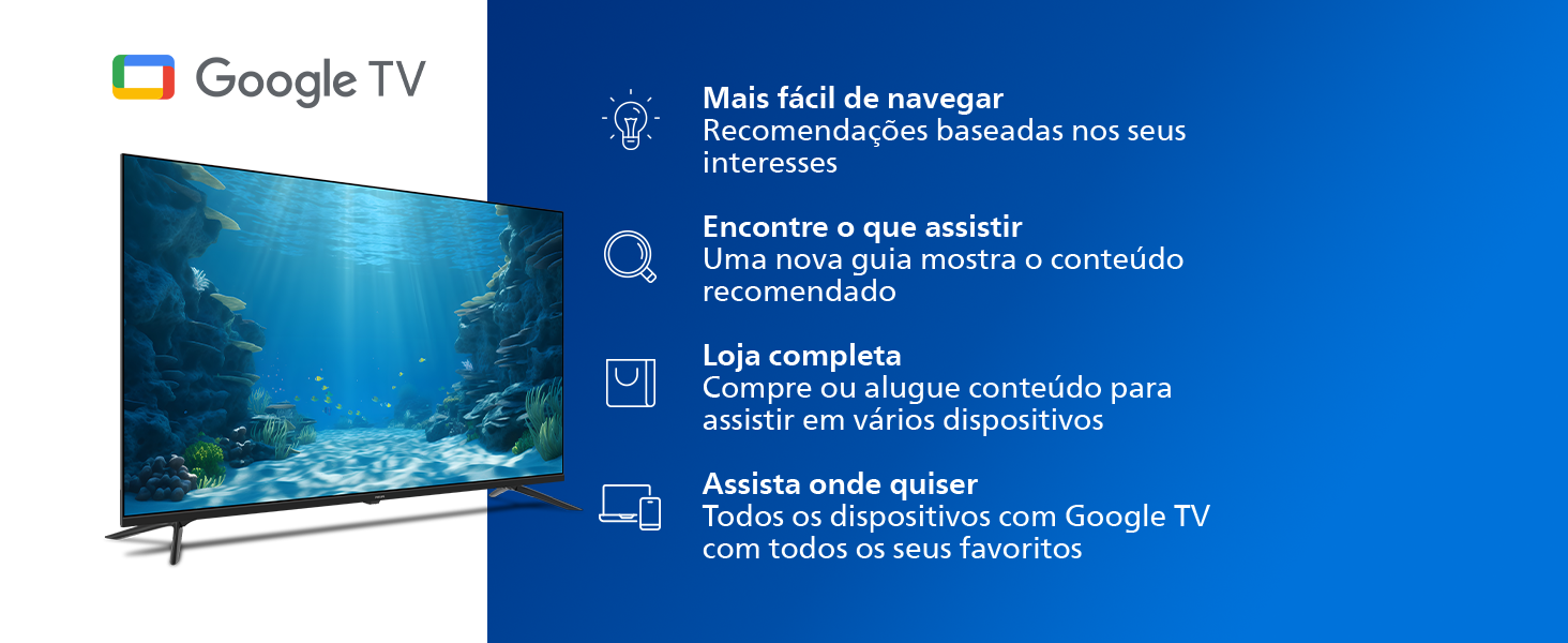 tv 4k, smart tv, google tv, dolby, design, tv bluetooth, tv hdr, tv netflix, aplicativo, tv wi-fi