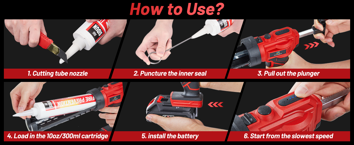 Cordless Caulking Gun, [2023 Upgraded] 21V Dripless Caulk Gun with LED