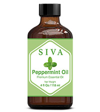 Amber glass bottle of Peppermint essential oil of capacity 4 ounce