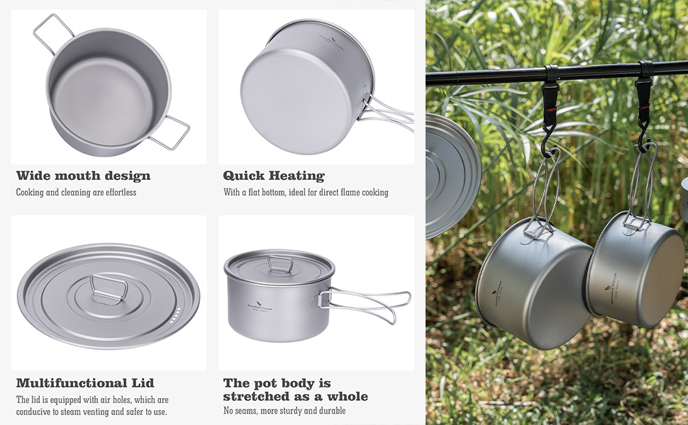flat cooking pot metal outdoor picnic individual Soldier Pot