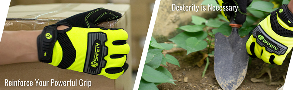 jksafety protective mechanical work gloves yellow color