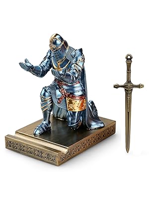 MACLARONX ニーリングナイトペンホルダー Amazon.com: MACLARONX Kneeling Knight Pen Holder with Sword