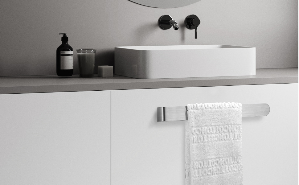 YIGII Towel Holder 30CM Self Adhesive Towel Rack, Stainless Steel