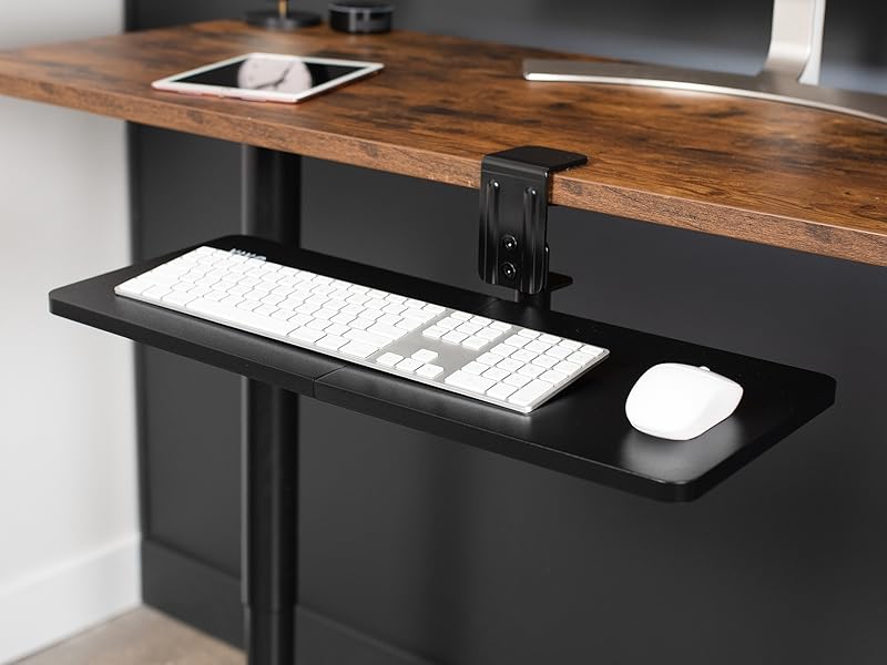VIVO Clampon Rotating Computer Keyboard and Mouse Tray
