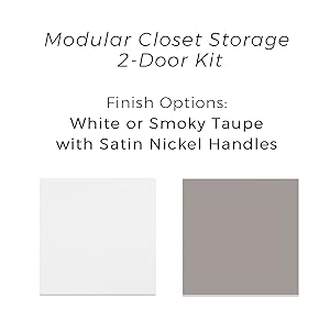 Modular Closet ClosetMaid Door Kits in Taupe or White Finish with Satin Nickel Handles