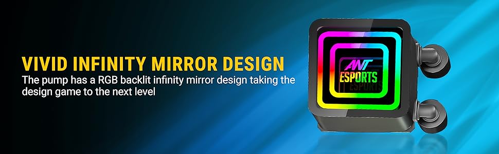 ant esports infinity 360 argb cooler vivid infinity mirror design