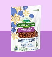 Cascadian Farm Organic Granola, No Added Sugar, Blueberry Vanilla Cereal, Resealable Pouch, 11 oz