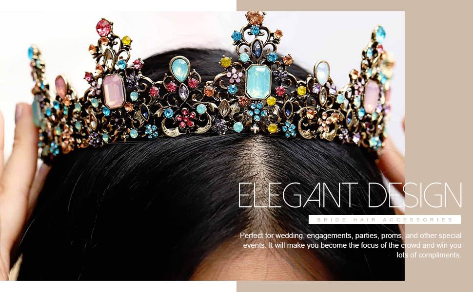 rhinestone vintage gold crown