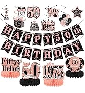 Yoyuspy 50th Birthday Decorations for Women Her, 1975 50th Rose Gold Party Decor, 15PCS Retro 50 ...