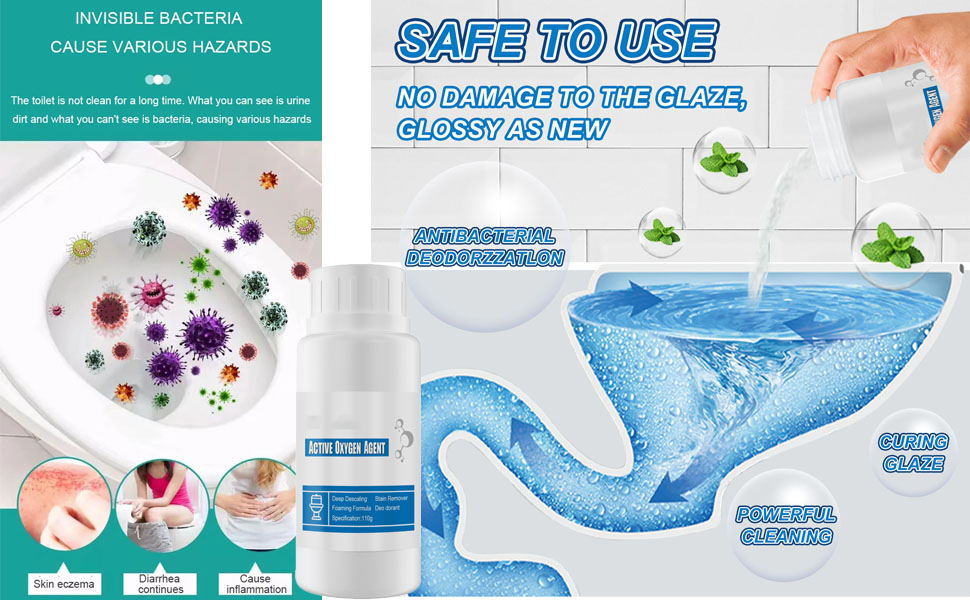 HICOBAR Touch Free Fizzy Foam Toilet Cleaner, Splash Toilet