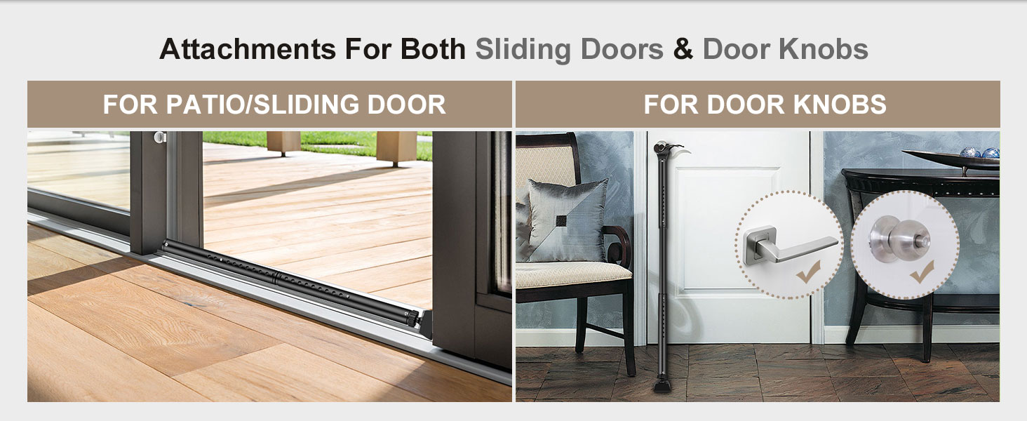 HOMGEN 113cm Adjustable Door Security Bar Durable Security Bar Door