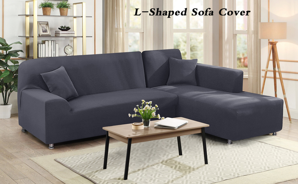 2 Pieces Sofa Cover for LShape Sectional Sofa, Super Stretch Sectional