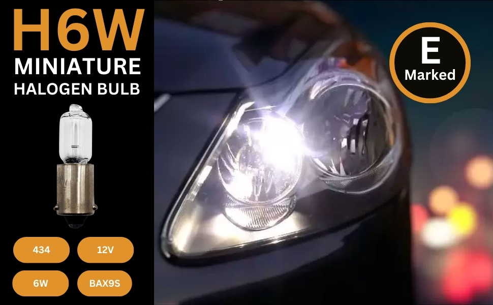 Tek Automotive 434 H6W Bulb Miniature Halogen Car Side Light, Parking