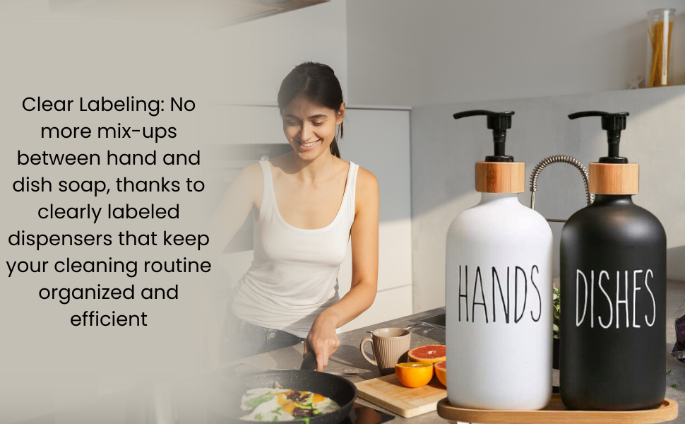 with labels organized cleaning supplies large capacity ml bottle leak-proof easy refill one-handed