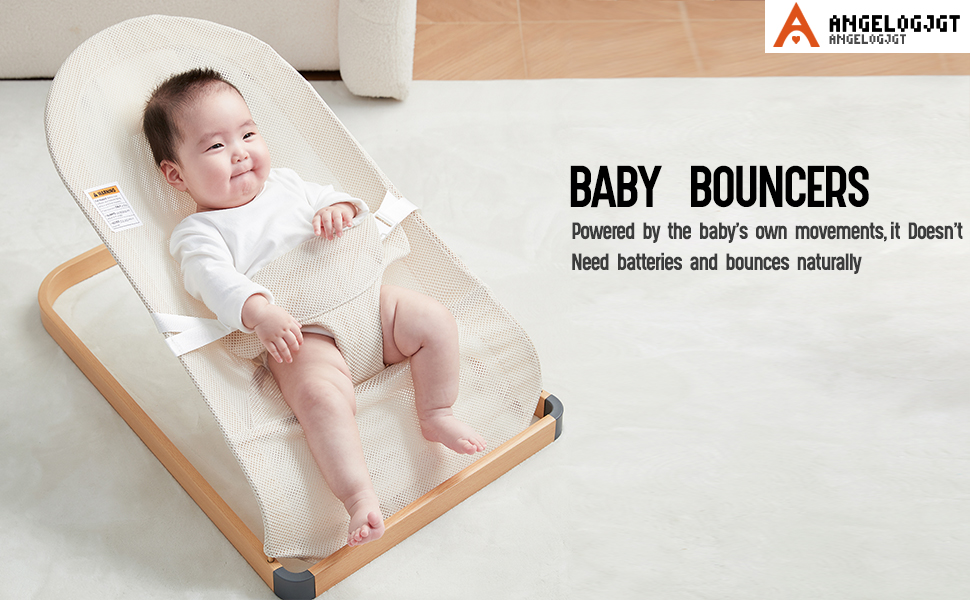 ANGELOGJGT Baby Bouncer Portable Bouncer Seat for Babies