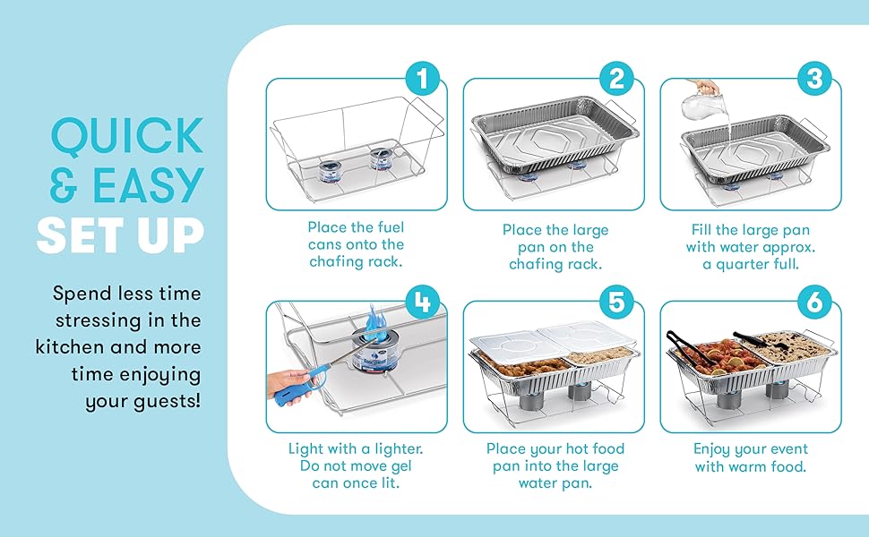Disposable Chafing Dish Buffet Set, Food Warmers for